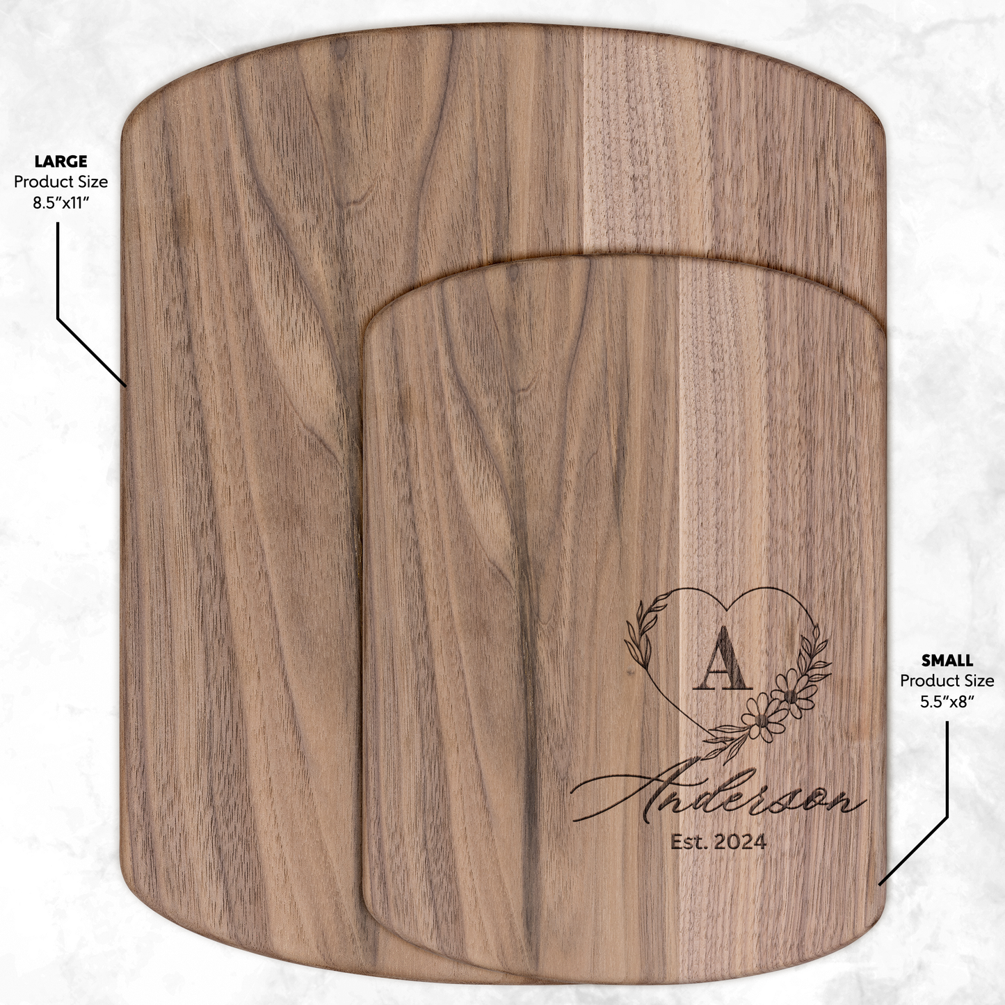 Personalized Engraved Hardwood Oval Cutting Board
