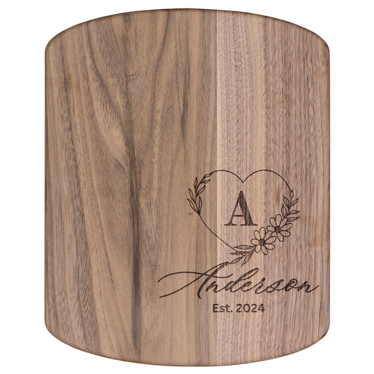 Personalized Engraved Hardwood Oval Cutting Board