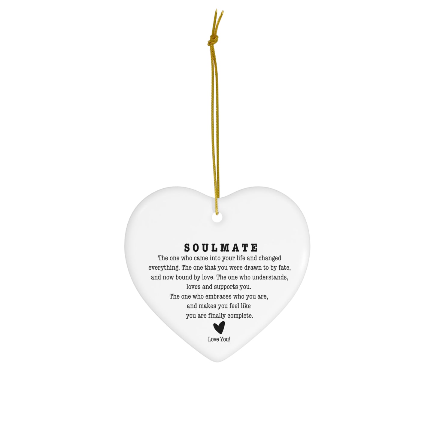 Heart Ceramic Ornament for Soulmate Gift for Soulmate