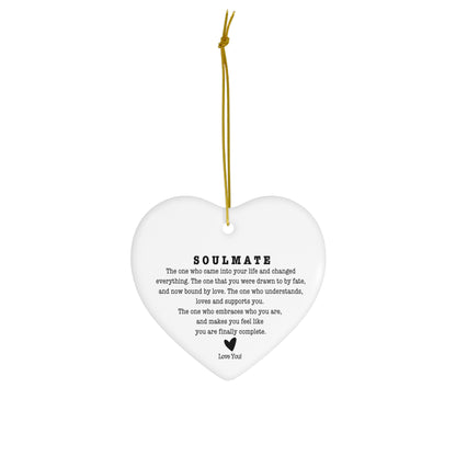 Heart Ceramic Ornament for Soulmate Gift for Soulmate