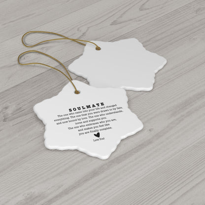 Heart Ceramic Ornament for Soulmate Gift for Soulmate