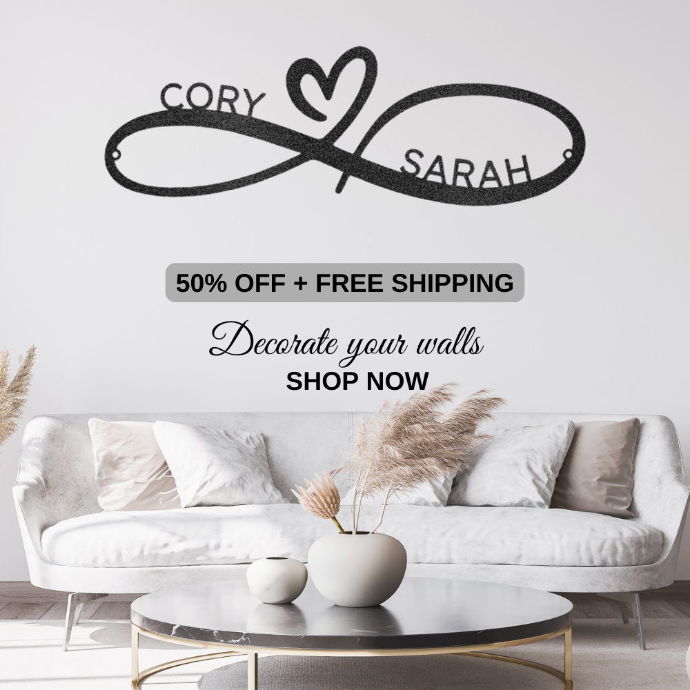 Infinity Couples Monogram - Steel Sign