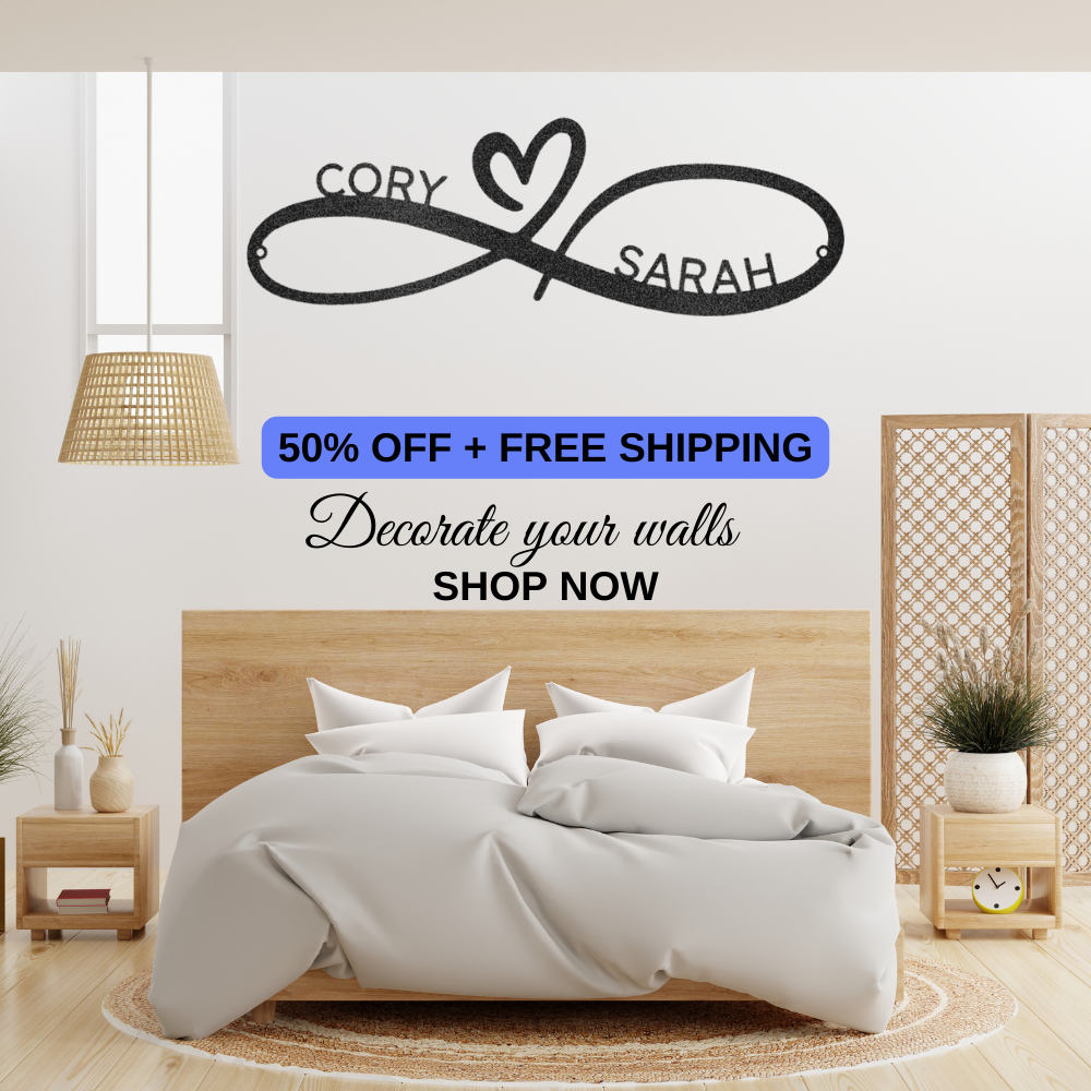 Infinity Couples Monogram - Steel Sign