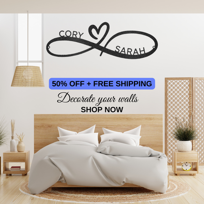 Infinity Couples Monogram - Steel Sign
