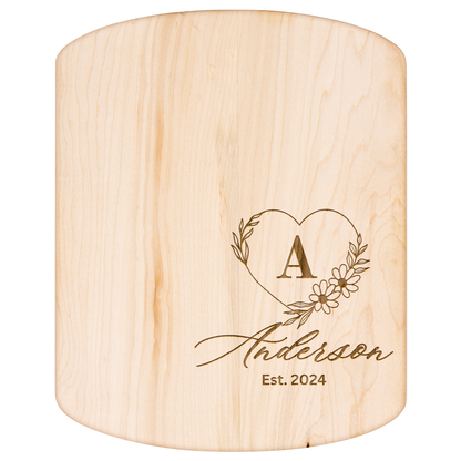 Personalized Engraved Hardwood Oval Cutting Board