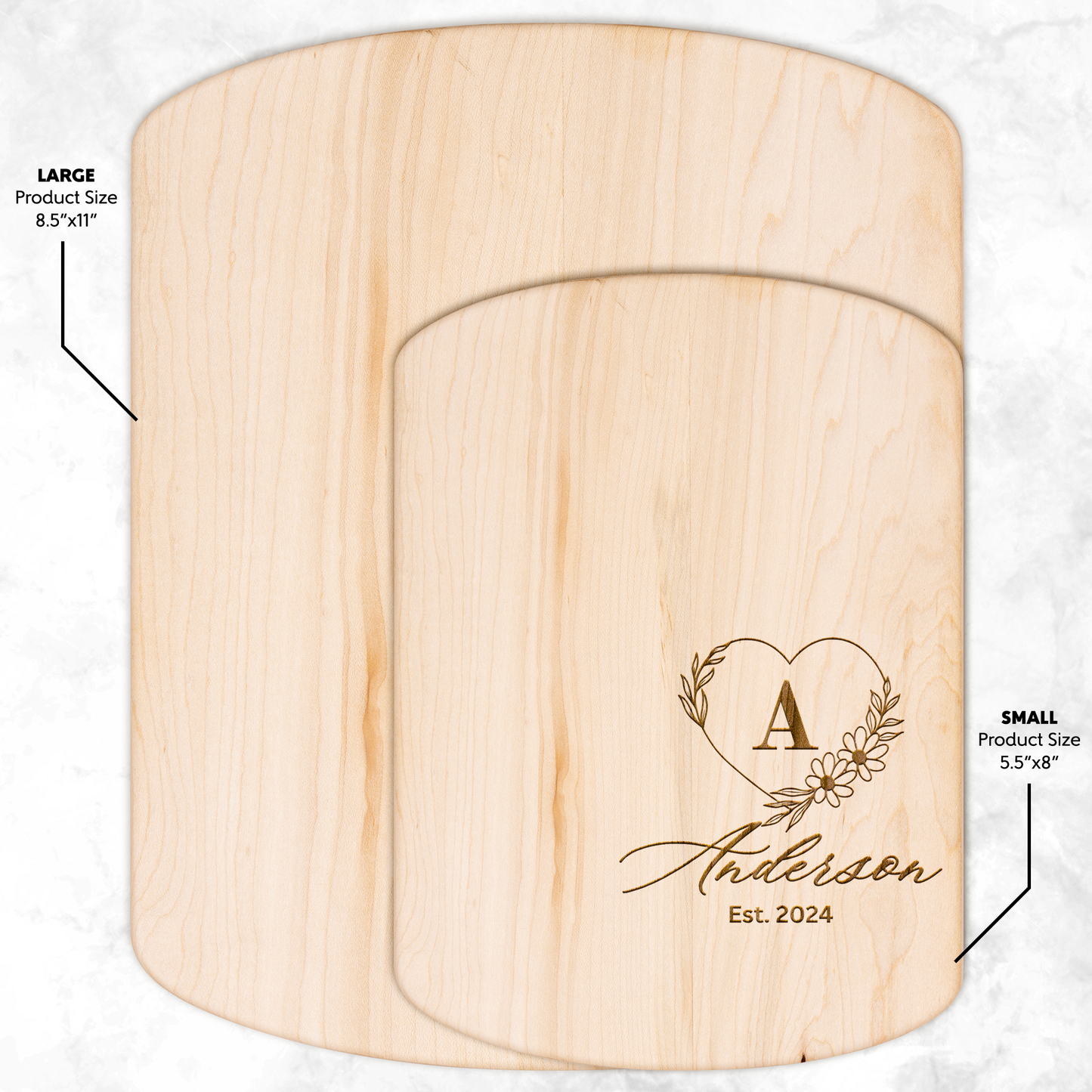 Personalized Engraved Hardwood Oval Cutting Board