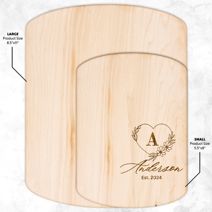 Personalized Engraved Hardwood Oval Cutting Board