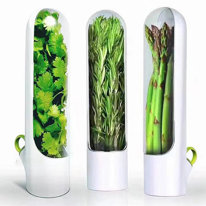 New Herb Saver Storage Container Fresh Keeper Vanilla Vegetables Fresh Preservation Bottle for Refrigerator Kitchen Gadgets