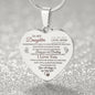 To My Daughter Engraved Heart Necklace