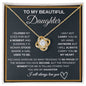 To My Beautiful Daughter Love Knot Necklace