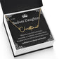 TO MY BADASS DAUGHTHER NECKLACE WIITH MESSAGE CARD
