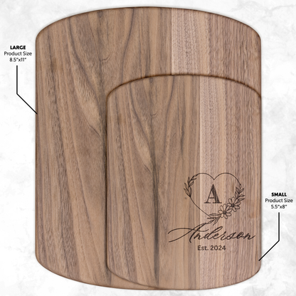 Personalized Engraved Hardwood Oval Cutting Board